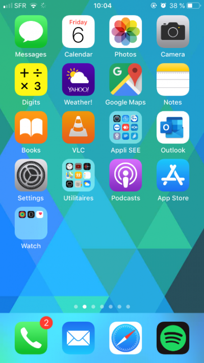 Sélectionner l'icone réglages